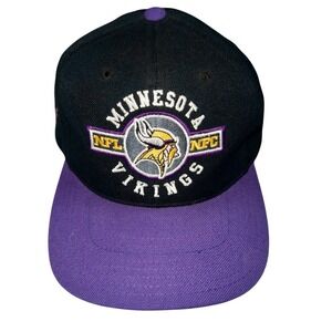 Vtg‎ Pro Player NFL Minnesota Vikings SnapBack Hat Cap Purple Black